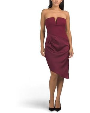 Marshalls Knit Crepe Midi Cocktail Dress For - Red