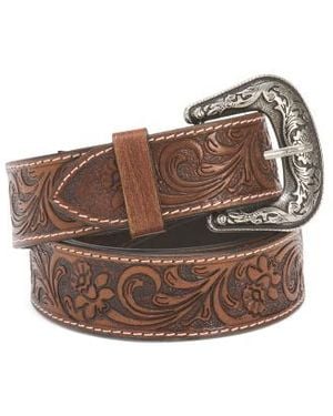 Marshalls Leather Western Style Belt For - Brown