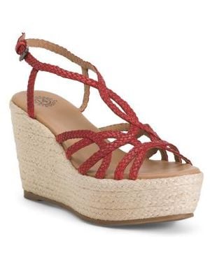 Marshalls Leather Eloise Wedge Sandals For - Pink
