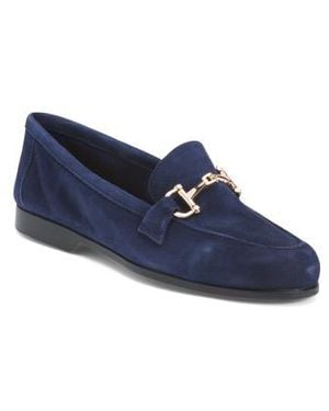Marshalls Suede Loafers With Horsebit Detail For - Blue