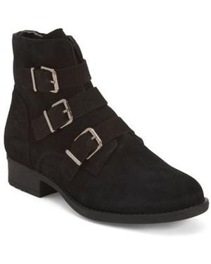 Marshalls Suede Booties With Buckle Accents For - Black