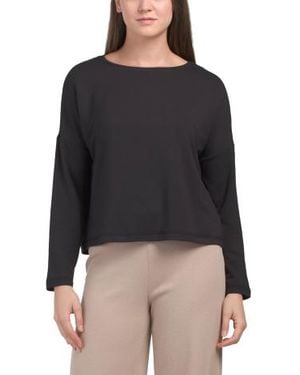 Marshalls Kaia Terry Destination Long Sleeve Top For - Black