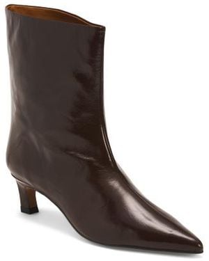Marshalls Leather Booties With Wrapped Heel For - Brown