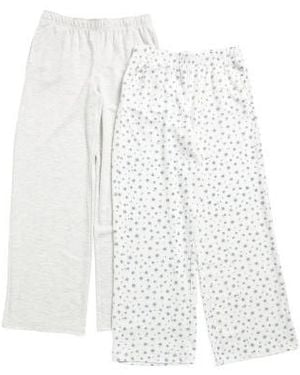 Marshalls 2Pk Wide Leg Waffle Knit Pants For - White