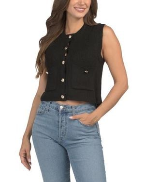 Marshalls Button Front Sweater Vest For - Black