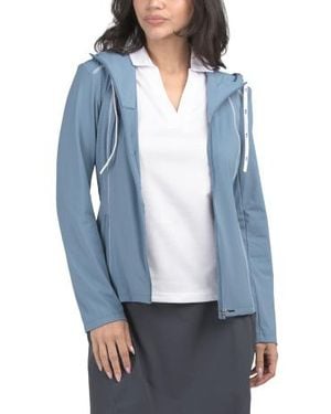 Marshalls Upf 40 Cooling Hooded Full Zip Jacket For - Blue