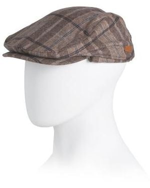 Marshalls Wool Blend Plaid Ivy Cap With Ear Flaps For - White