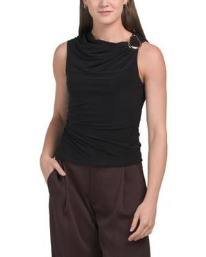 Marshalls Sleeveless Draped Top With Hardware For - Black