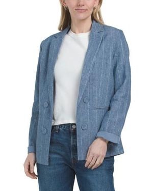 Marshalls Linen Blend Blazer For - Blue