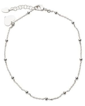 Marshalls Sterling Plated Brass Heart Anklet For - Natural