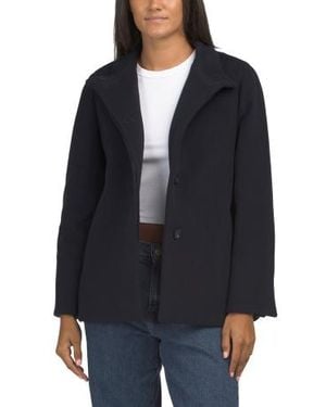 Marshalls Italian Wool And Cashmere Blend Single Button Short Coat For - Black