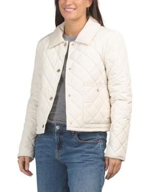Marshalls Haly Corduroy Trim Quilted Jacket For - White