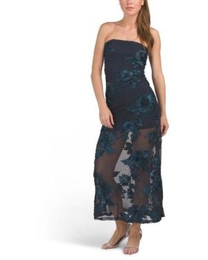 Marshalls Soutache Mesh Gown For - Blue