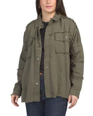 Marshalls Distressed Button Up Jacket For - Brown
