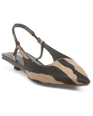 Marshalls Leather Palmira Slingback Kitten Heels For - Metallic
