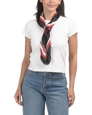 Marshalls Geometric Print Square Scarf With Border For - White