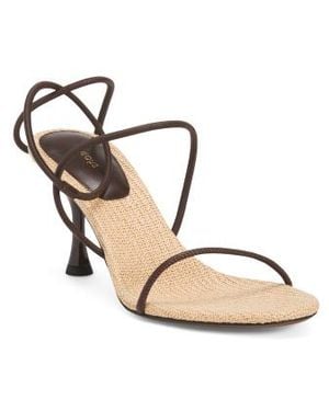 Marshalls Leather Nenque Raffia Heeled Sandals For - Metallic