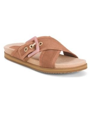 Marshalls Suede Rory Buckle Padded Footbed Sandals For - Pink