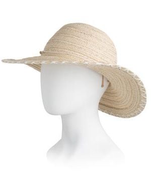 Marshalls Paper Straw Upf 50 Plus Floppy Hat For - White