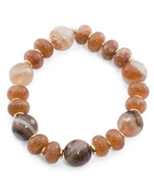 Marshalls Brass Multi Bead Stretch Bracelet For - White