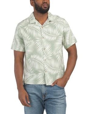 Marshalls Linen Blend Camp Shirt For - Gray