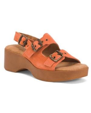 Marshalls Suede Calliope Slingback Strap Platform Sandals For - Orange