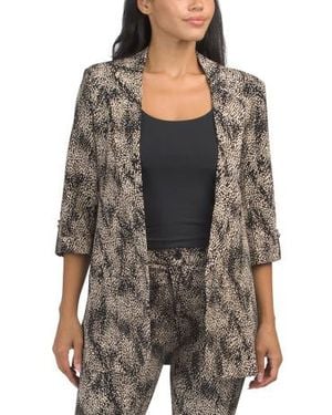 Marshalls Three-Quarter Sleeve Boyfriend Blazer For - Gray
