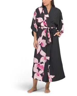 Marshalls Orchida Satin Robe For - Black