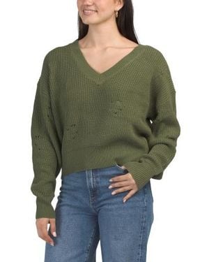 Marshalls V-Neck Sweater For - Green