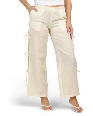 Marshalls Side Tie Gingham Pants For - Natural