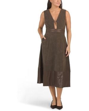 Marshalls Miller Mixed Media Dress For - Brown
