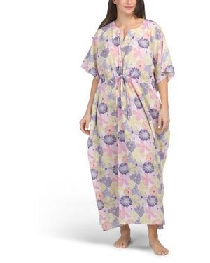 Marshalls Cotton Melanie Lounge Kaftan For - Purple