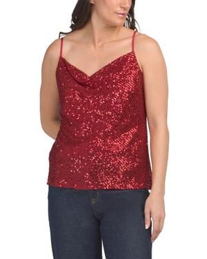 Marshalls Sleeveless Sequin Embellished Top For - Red