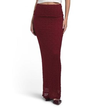 Marshalls Mesh Lace Pamela Maxi Skirt For - Red