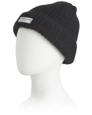 Marshalls Angora And Wool Blend Frances Knit Beanie With Ny Label For - Black