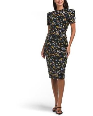 Marshalls Short Sleeve Embellished Midi Dress For - Black