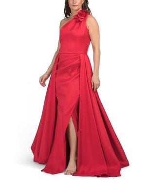 Marshalls One Shoulder 3D Floral Gown For - Red