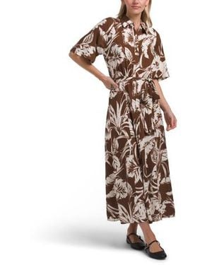 Marshalls Elbow Sleeve Maxi Shirt Dress For - White