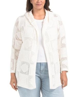 Marshalls Plus Duster Cardigan For - White