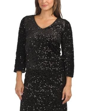 Marshalls Long Sleeve Sequin Top For - Black