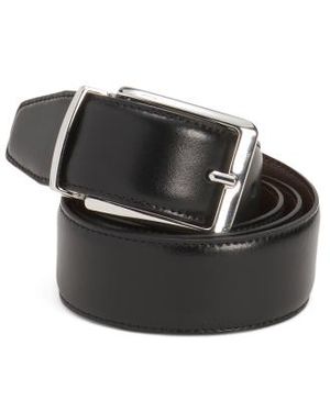 Marshalls Leather Luca Designer Reversible Belt For - Black