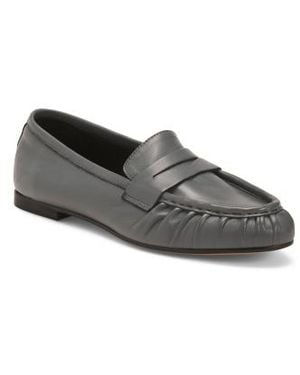 Marshalls Nappa Leather Stitched Toe Box Penny Loafers With Lining For - Gray