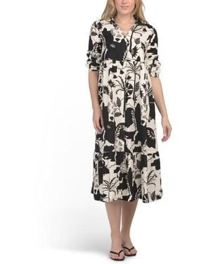 Marshalls Linen Blend Maxi Shirt Dress For - White