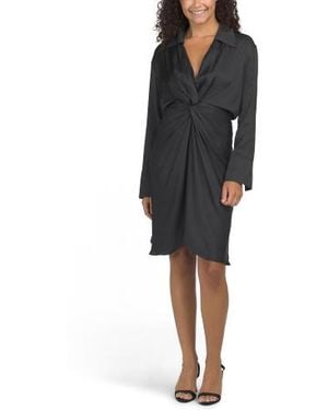 Marshalls Long Sleeve Satin Mini Dress For - Black