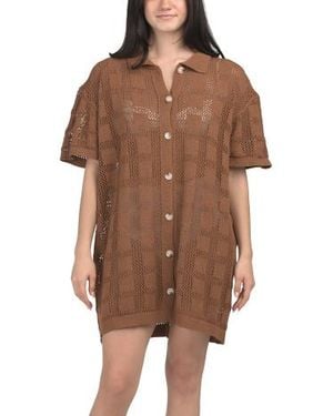 Marshalls Best Friend Knit Mini Shirt Dress For - Brown