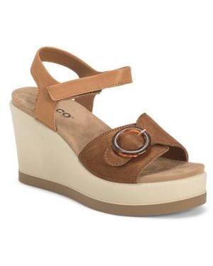 Marshalls Leather Wedge Sandals For - Metallic