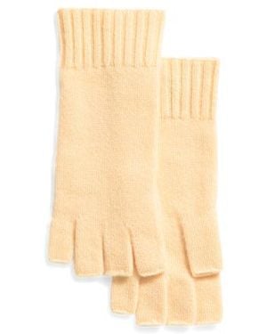 Marshalls Cashmere Fingerless Gloves - Natural