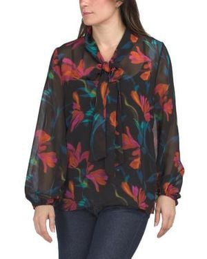 Marshalls Long Sleeve Bow Neck Blouse For - Red