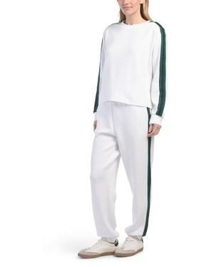 Marshalls 2Pc Scuba Pull Over Top And Sweatpants Set - White