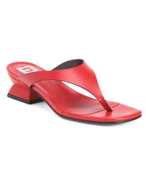 Marshalls Leather Thong Toe Heel Sandals For - Red